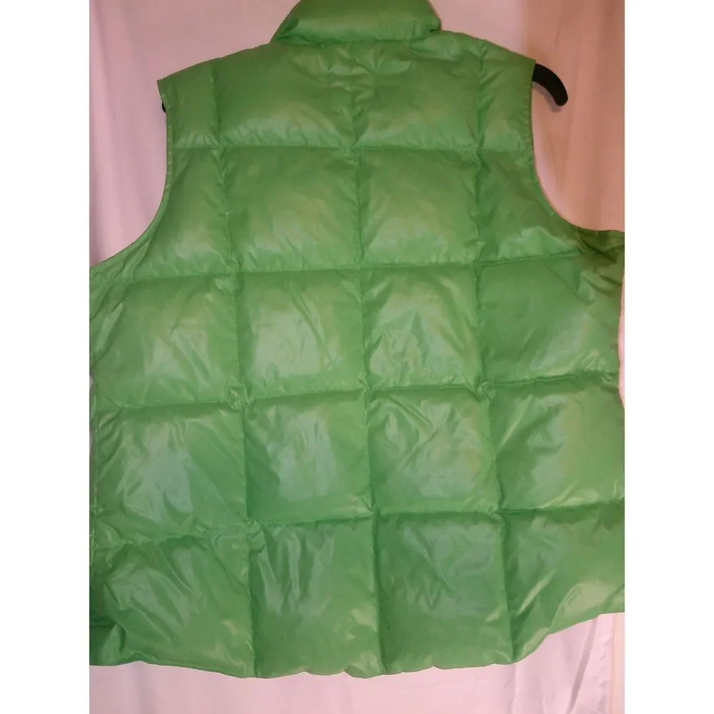 Lands'‎ End Bright Green Puffer Vest Quilted Winter Outerwear Medium